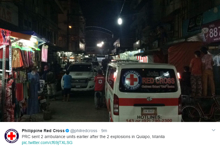 Quiapo blast Red Cross ambulance