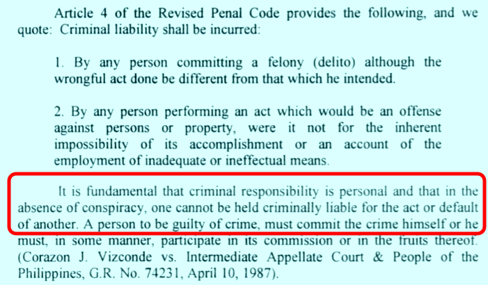 DOJ resolution detail personal criminal responsibility