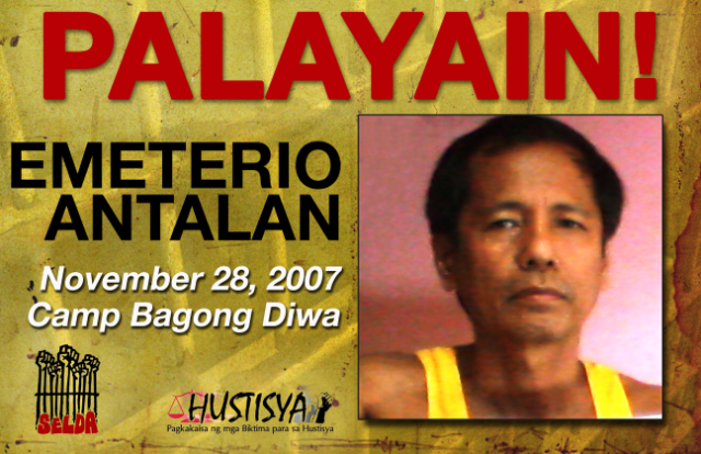 Emeterio Antalan freed political prisoner