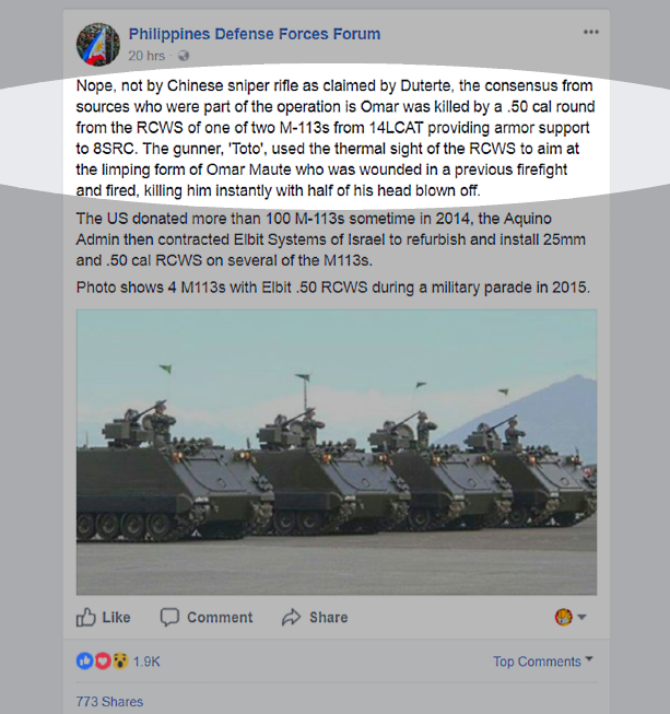 PH Defence Forum FB screencap