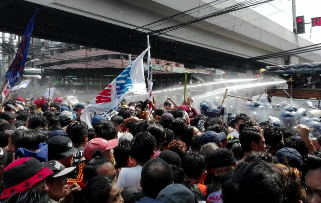 ASEAN protest water cannons
