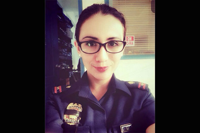 Sofia Deliu in her police officer uniform