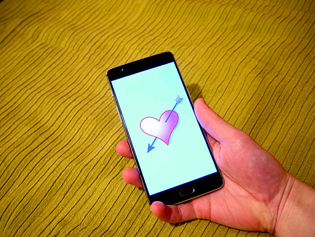Smartphone dating app illustration