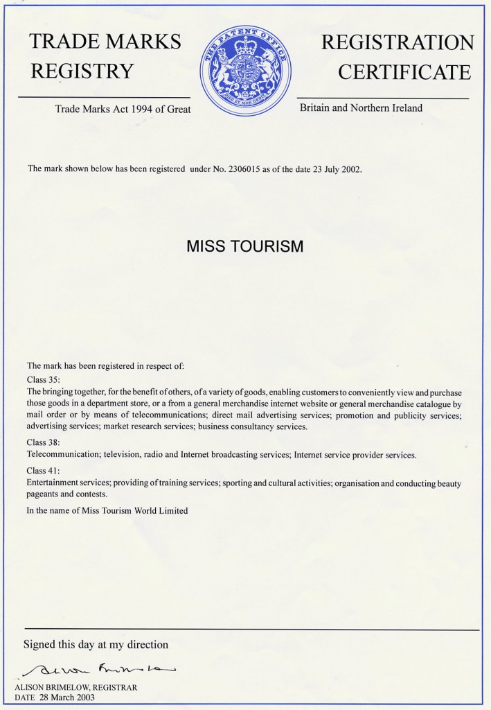 Miss Tourism Registry