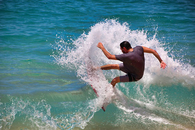 Surfer in the waves