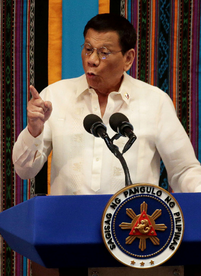Duterte delivering the SONA 2019