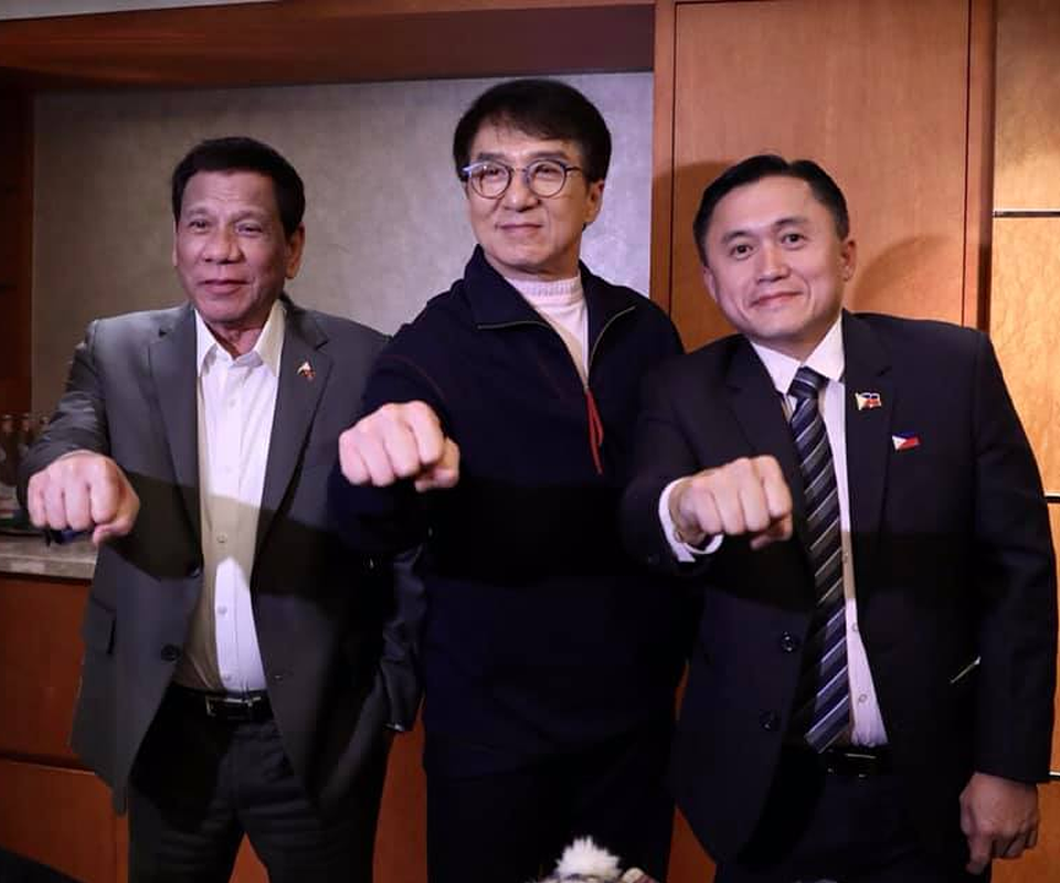 Jackie Chan with Duterte and Go 