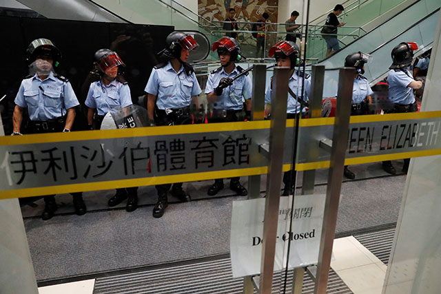 Riot police in Hong Kong