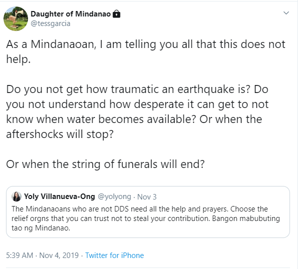 Daughter of Mindanao tweet