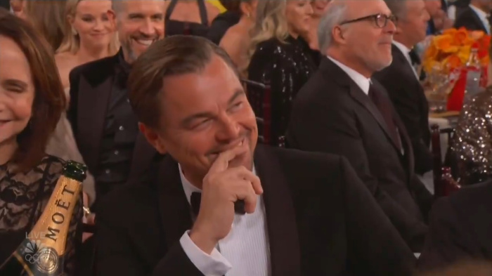 Leonardo di Caprio at the Golden Globes