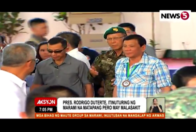 Duterte walks through crowd