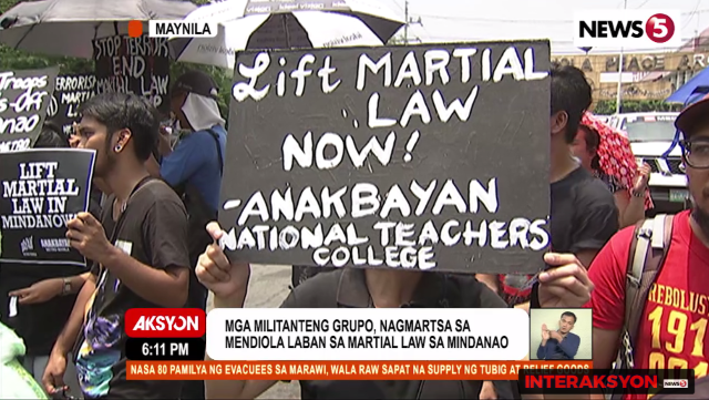 Mendiola protest Mindanao martial law