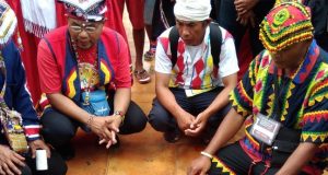 Lumad ritual before Lakbayan