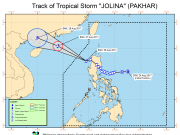 ‘Jolina’ picks up speed, strength as it leaves land