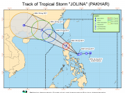 ‘Jolina’ intensifies closing in on land
