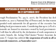 SC declares suspension of work in courts nationwide on Sept. 21