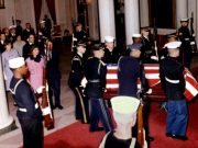 Final trove of documents expected to offer new details on JFK assassination Flag-draped JFK casket