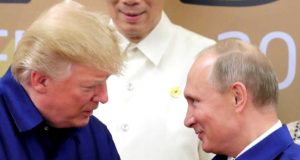 Trump Putin shake hands