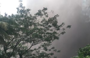 Low visibility around Mayon Volcano
