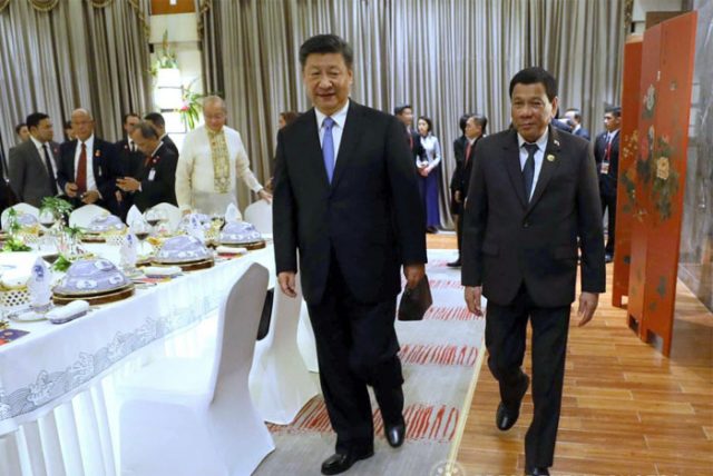 Leaders Xi Jinping and Rodrigo Duterte in China on April 10, 2018
