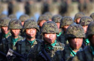 AFP soldiers lining up