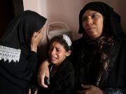 Three Gaza boys killed in Israeli strike on tinderbox border Relatives of Palestinian man Ahmed Abu Lebda, 22, who was killed during a protest at the Israel-Gaza border fence, mourn during his funeral in Khan Younis in the southern Gaza Strip