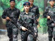 Sofia Deliu in combat uniform