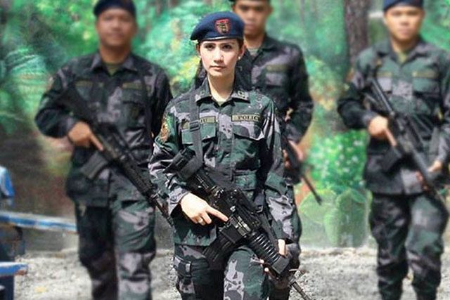 Sofia Deliu in combat uniform