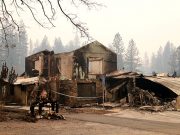 A building destroyed by the Camp Fire