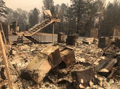 Residential house affected in wildfire