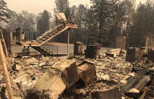 Residential house affected in wildfire