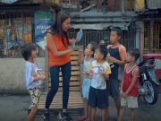 Catriona Gray with children