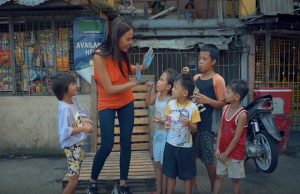 Catriona Gray with children