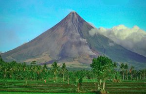 Mayon Volcano in still form