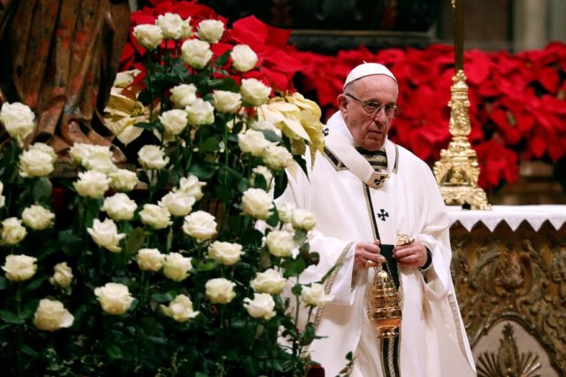 Pope Francis Christmas message shun materialism remember poor