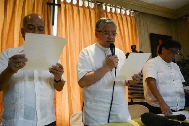 CBCP reading a statement