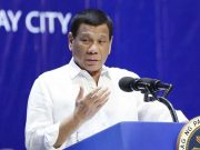 Duterte speaking to barangay chiefs