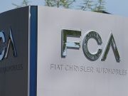 A Fiat Chrysler Automobiles sign is seen at the U.S. headquarters in Auburn Hills, Michigan,