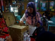 Woman casts her vote during the plebiscite on BOL at a voting precinct in Sultan Kudarat
