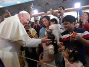 Pope Francis visits the St Joseph's Cathedral in Abu Dhabi