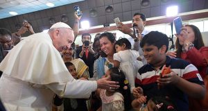 Pope Francis visits the St Joseph's Cathedral in Abu Dhabi