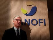 Olivier Brandicourt, CEO of Sanofi, addresses the annual news conference of Sanofi at the company's headquarters in Paris