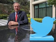 Colin Crowell, Twitter's Global Vice President of Public Policy, poses for a photograph at a hotel in New Delhi