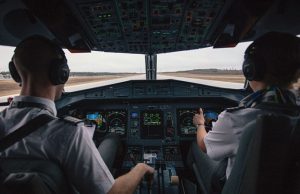 Pilots in a cockpit