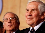 FILE PHOTO: U.S. Senator Richard Lugar listens at the National Defense University in Washington