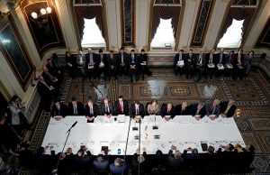 U.S.-China trade delegations hold trade talks at the White House in Washington