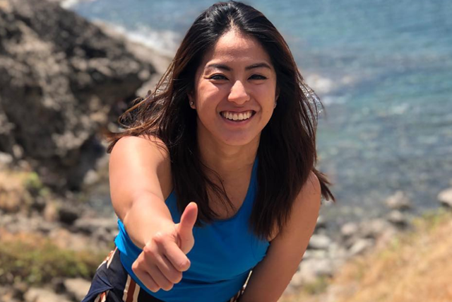 Gretchen Ho giving a thumbs up