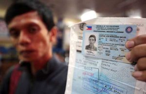 Motorist holding driver's license