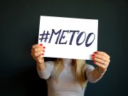 Woman holding MeToo sign