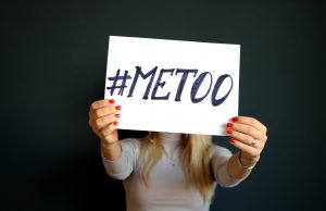 Woman holding MeToo sign